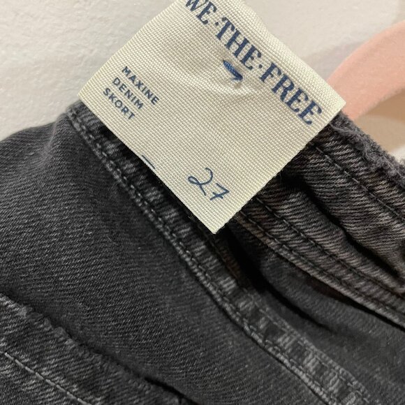 NWT $98 We The Free Free People Maxine Denim Skort Mini Sz 27 Black 100% Cotton - Picture 8 of 12
